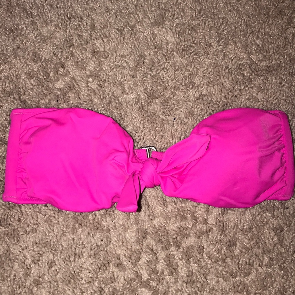 Victoria’s Secret neon pink bandeau swim top